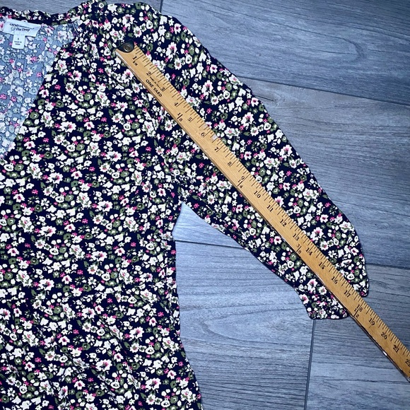 EUC Caralyn Mirand The Drop Ruffle-Neck Tiered Mini Dress, Black Floral Print - Picture 10 of 11